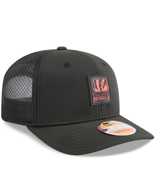KTZ Black Cincinnati Bengals 2025 Sideline 9seventy Trucker Adjustable Hat for men