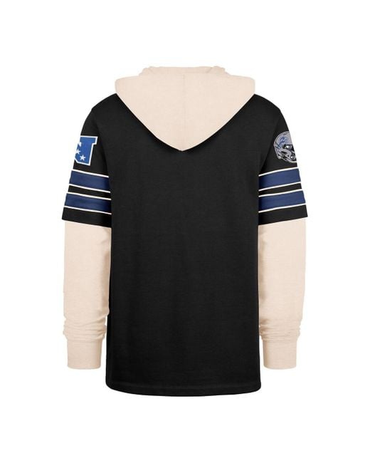 '47 Black Detroit Lions Split Zone Cornerback Duo Hoodie for men