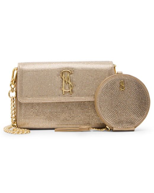 Steve Madden Natural Boxed Carina Embellished Crossbody Wallet