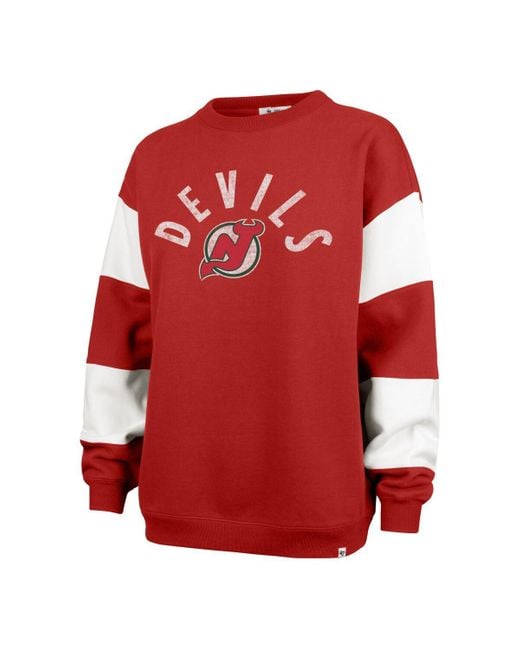 '47 Red New Jersey Devils Eephus Bar Pullover Sweatshirt