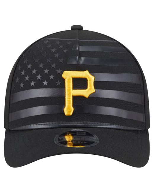KTZ Blue Pittsburgh Pirates American Flag 9forty M-crown A-frame Adjustable Hat for men