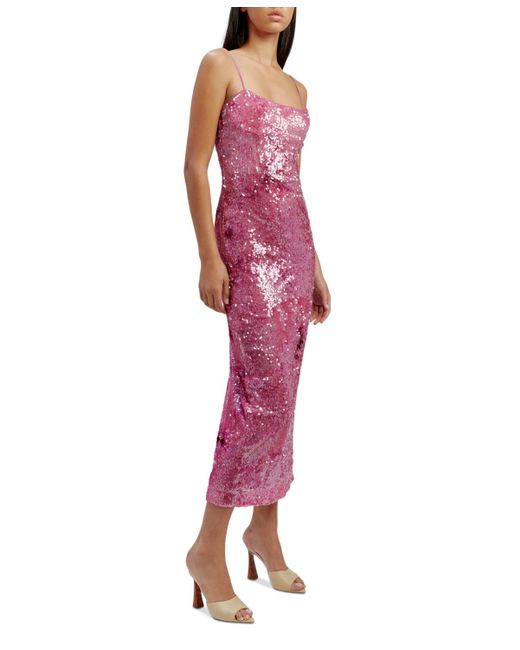 Bardot Pink Sequined Maxi Dress