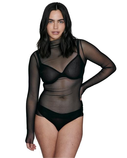 CUUP Black The Mockneck Top