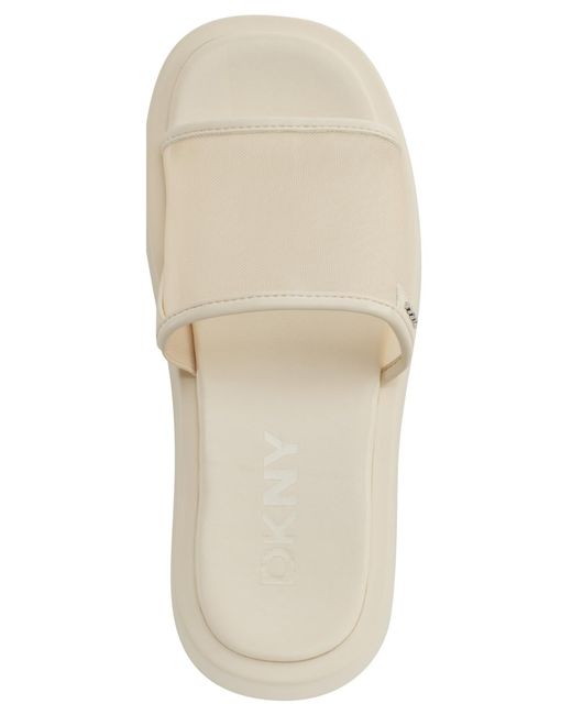 DKNY White Orion Mesh Platform Sandals