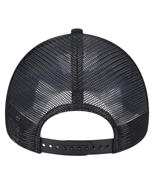 KTZ Blue Black/charcoal Brooklyn Nets Tip Off A-frame Trucker 9forty Adjustable Hat for men