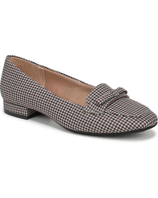 LifeStride Gray Claudine Square Toe Block Heel Ballerina Flats