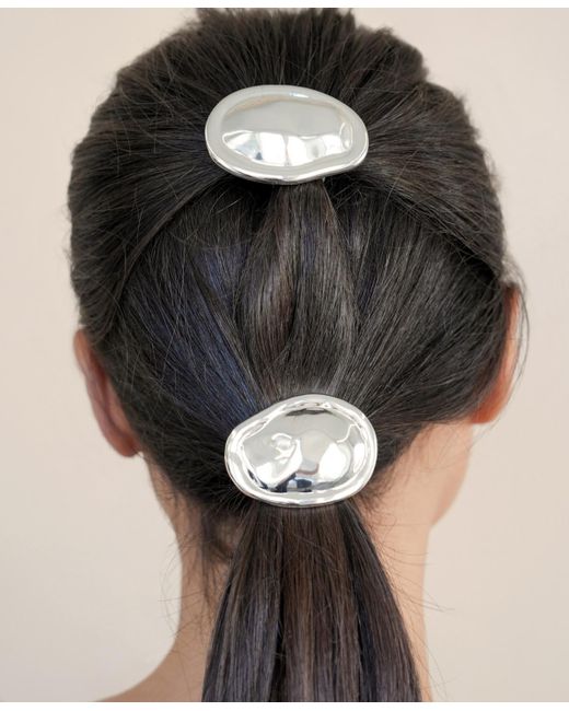 Ettika Metallic Oval Lux Hinge Barrette