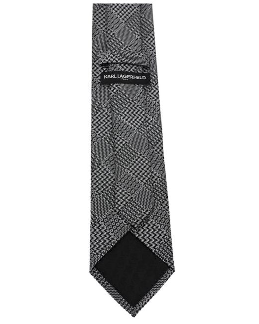 Karl Lagerfeld Black Abstract Pattern Classic Tie for men