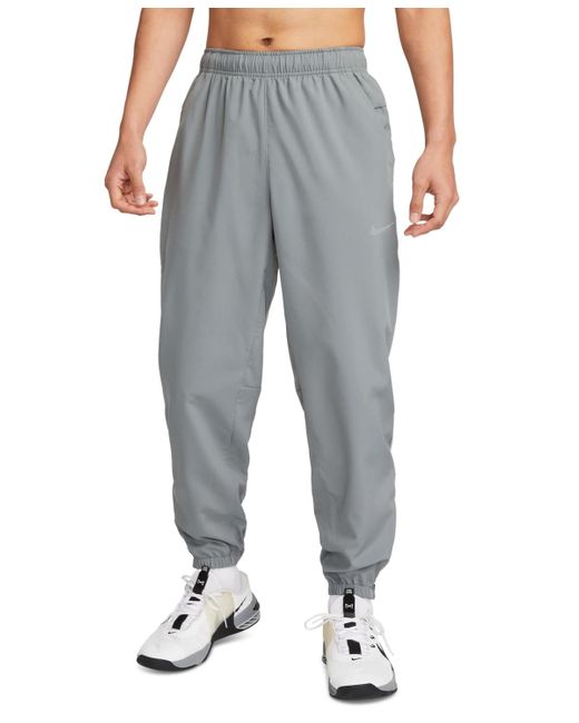 Nike Gray Form Dri-fit Standard-fit Tapered-leg Training Pants for men