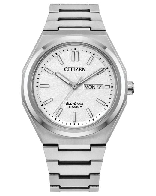 Citizen Gray Eco-drive Zenshin Super Titanium Bracelet Watch 40mm for men
