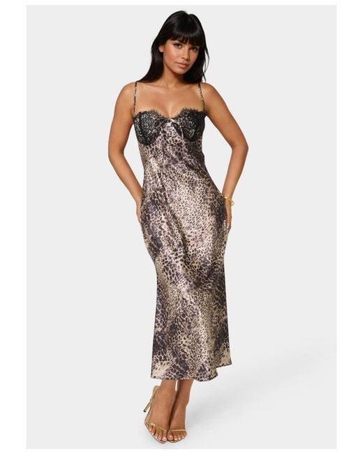 Bebe Multicolor Satin Maxi