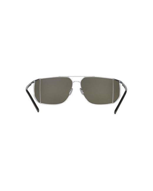 Saint Laurent Metallic Rectangle Sunglasses for men