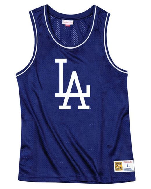 Mitchell & Ness Blue Los Angeles Dodgers Mesh Tank Top for men