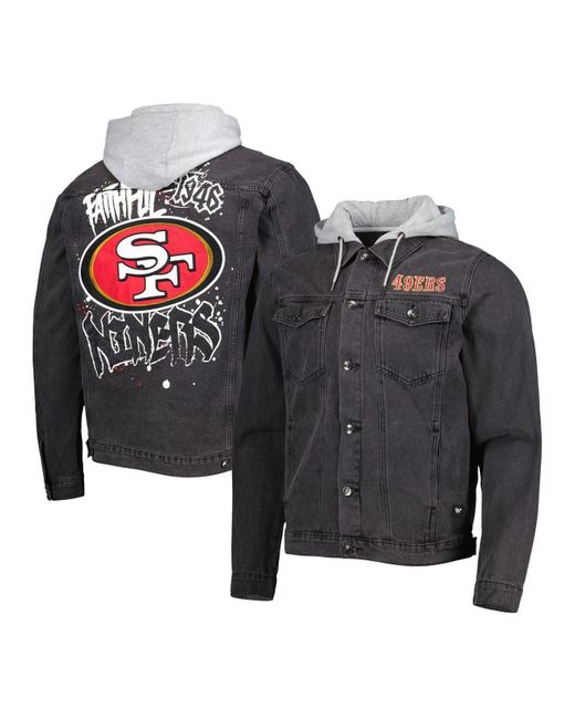 The Wild Collective Black San Francisco 49ers Hooded Full-button
