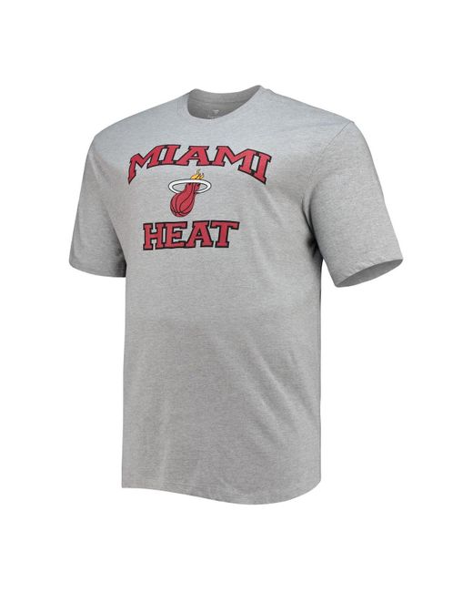 Profile Heathered Gray Miami Heat Big And Tall Heart And Soul T