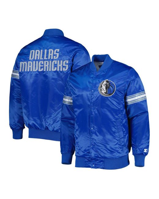 Starter Blue Dallas Mavericks Pick And Roll Satin Fullsnap Varsity