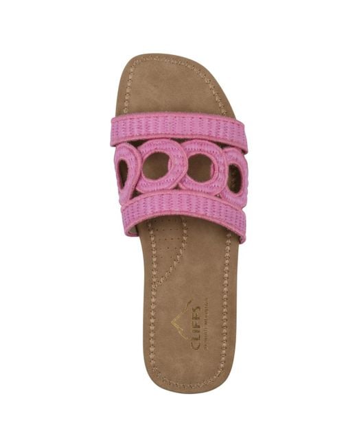 White Mountain Pink Fraly Slide Slip-on Sandals