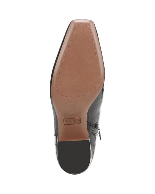 Franco Sarto Black Saydie Square Toe Pull On Short Boots
