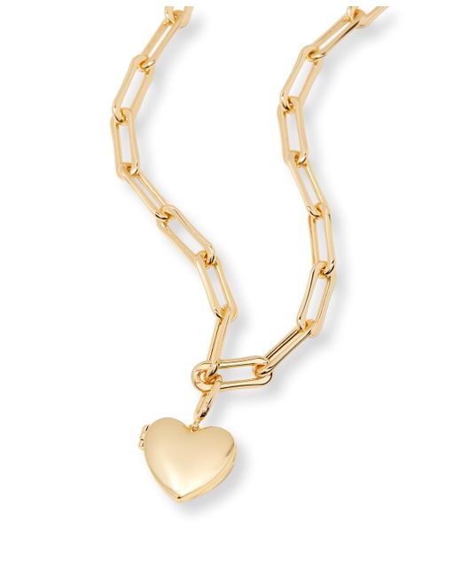 Brook and York Metallic Plated Cami Heart Short Pendant Locket Necklace