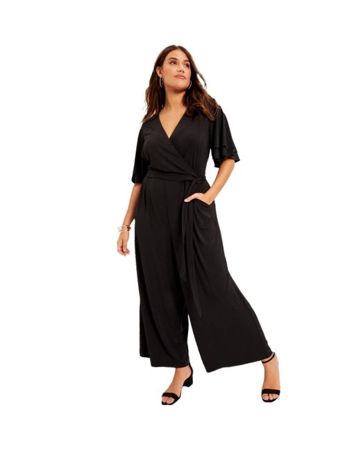 June + Vie Black June + Vie Plus Size June + Vie Wide-leg Jumpsuit