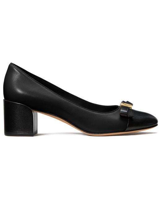 Kate Spade Black Deco Bow Smooth Leather Ballet Pumps