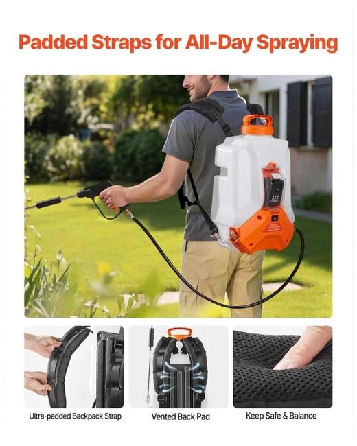 SUGIFT White Battery Powered Backpack Sprayer