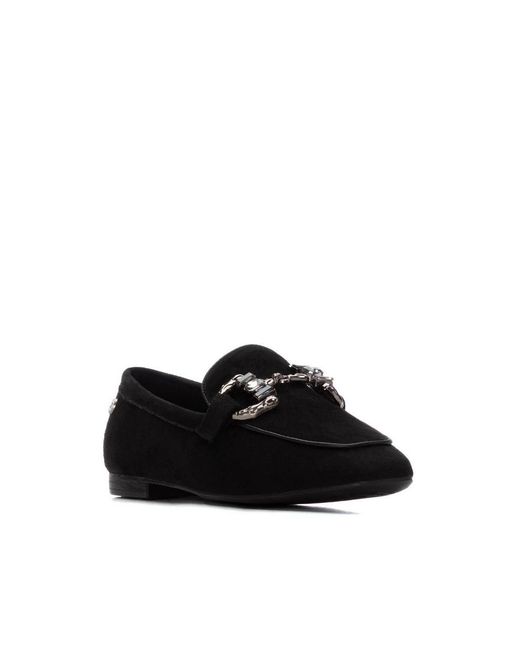 Xti Black Pointed Toe Flats By