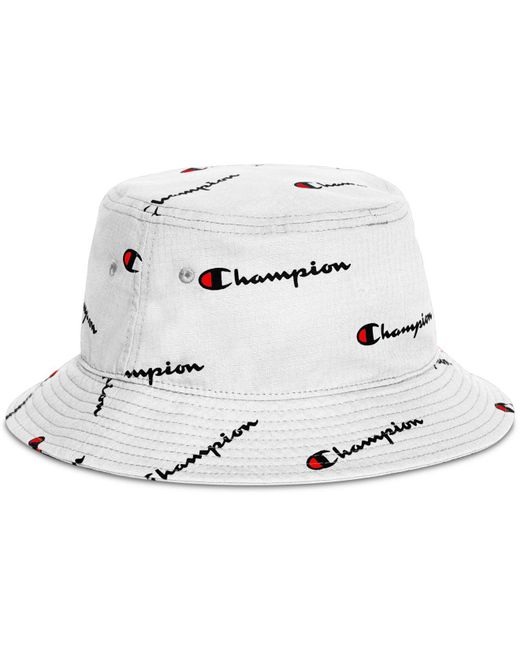 Champion Men's Cotton Logo Bucket Hat in White for Men | Lyst