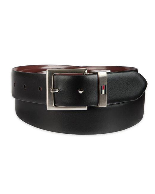 Tommy Hilfiger Brown Two-in-one Reversible Leather Dress Belt for men