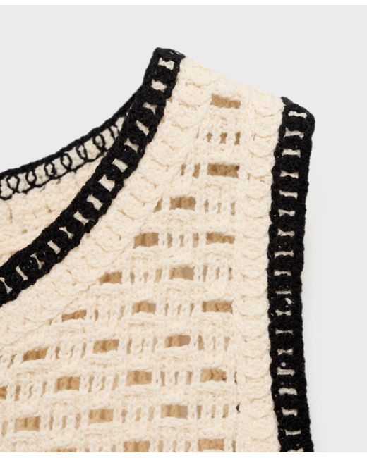 Mango Natural Floral Finishes Crochet Top