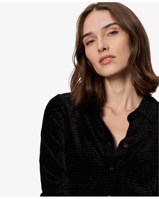 Sanctuary Black Fitted Button Down Top