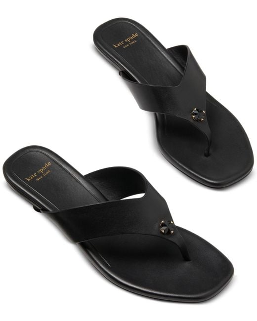 Kate Spade Black Spade Flower Kitten Heel Dress Sandals