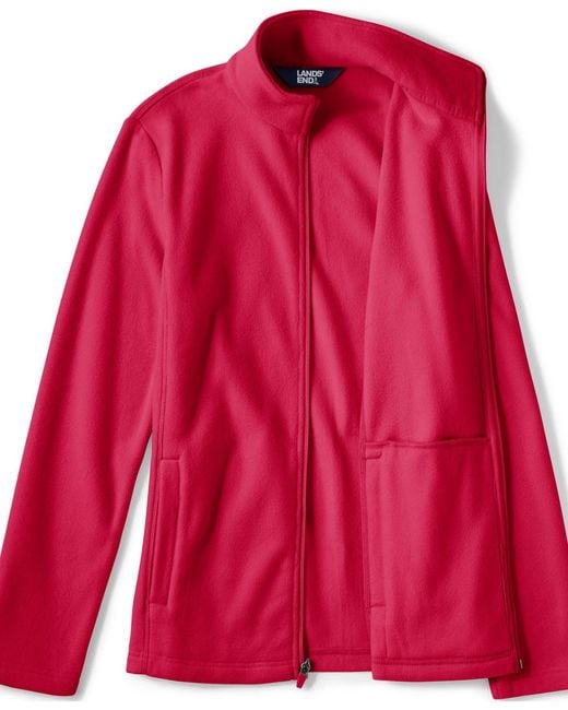 Lands' End Red Anyweather Fleece Full Zip Jacket