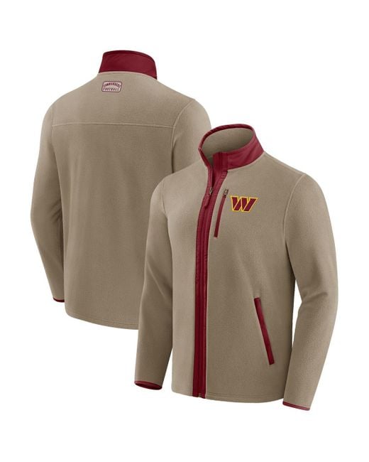 Fanatics Men's Brown Nfl X Darius Rucker Collection By Washington Commanders Heavyweight Polar Fleece Full-zip Jacket