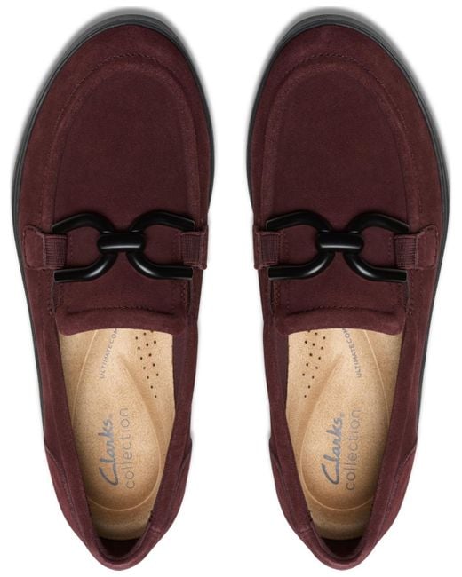 Clarks Red Zylah Top Slip-on Loafers