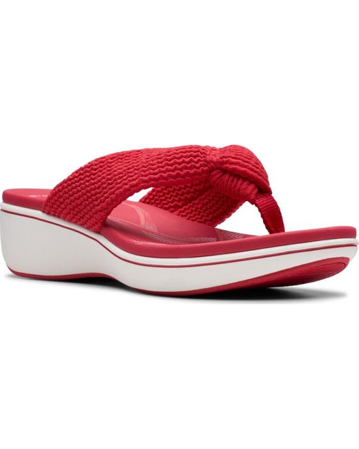 Clarks Red Cloudsteppers Breeze Rae Erin Slip-on Flat Sandals