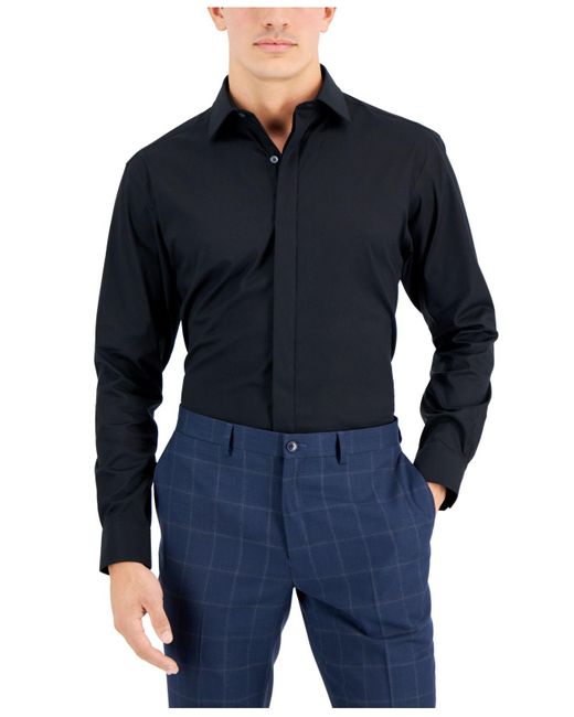 Alfani Synthetic Slim Fit 2way Stretch Formal Convertiblecuff Dress