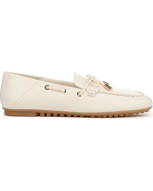 Franco Sarto White Zepher Square Toe Apron Toe Boat Shoes