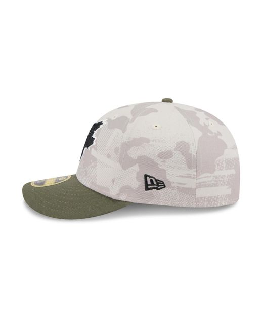 KTZ Metallic Light Beige/olive Toronto Blue Jays 2025 Armed Forces Day Low Profile 59fifty Fitted Hat for men