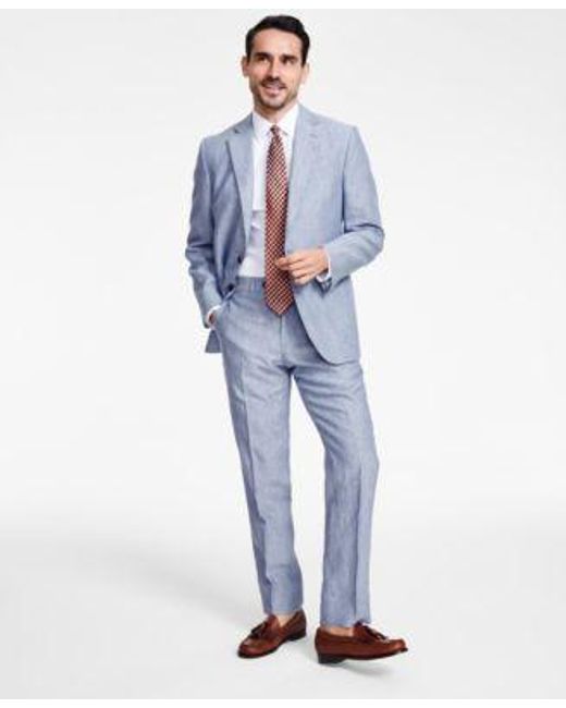 Brooks Brothers Blue B By Classic Fit Solid Linen Suit Separates for men