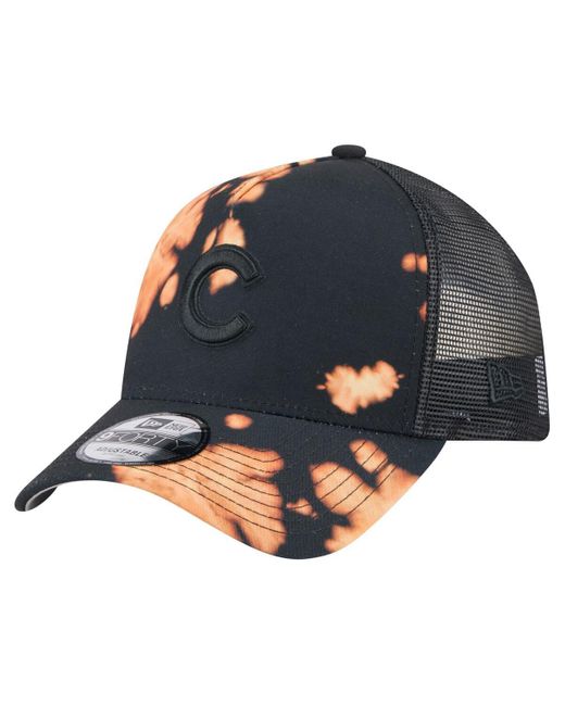 KTZ Blue Chicago Cubs Bleached A-frame 9forty Adjustable Hat for men