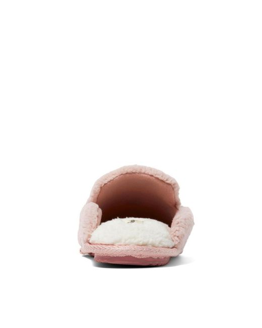 Dearfoams Pink Christmas Tree Teddy Scuff Slipper
