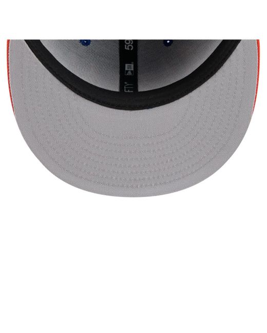 KTZ Blue Royal/orange New York Mets Retro Pattern 59fifty Fitted Hat for men