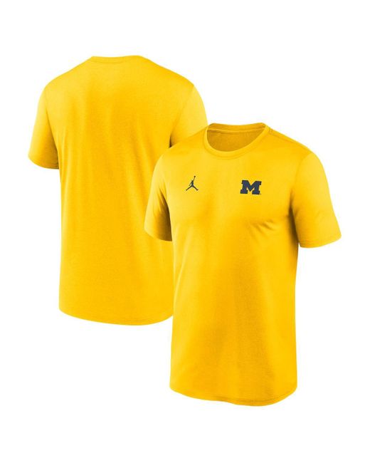 Nike Yellow Michigan Wolverines 2025 Sideline Small Logo Legend Performance T-shirt for men