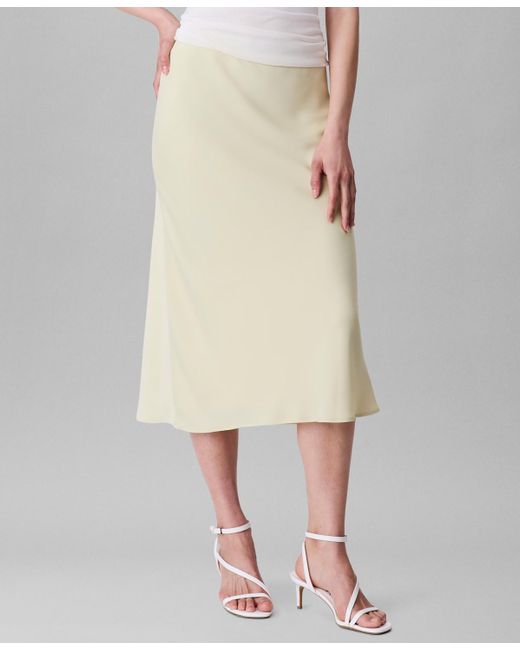Calvin Klein Natural Logo-waist Pull-on Midi Skirt
