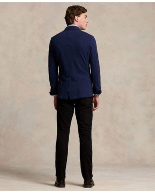 Polo Ralph Lauren Blue Mesh Blazer Dress Shirt Silk Tie Stretch Jeans Oxford Shoes for men
