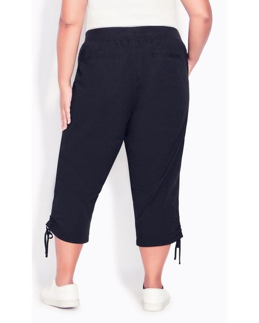 Avenue Blue Plus Size Cotton Cinch Capri