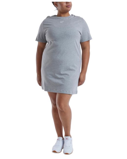Reebok Blue Plus Size Cotton Short-sleeve T-shirt Dress