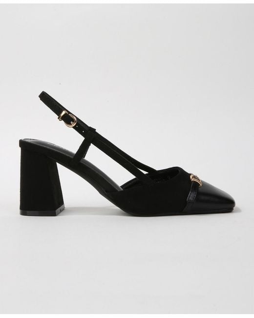 BERNESS Black Geena Toe Cap Slingback
