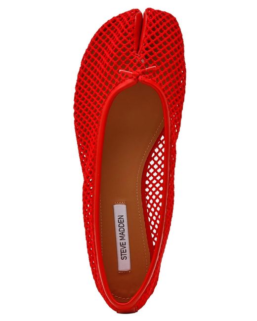 Steve Madden Red Calico Split-toe Ballet Flats